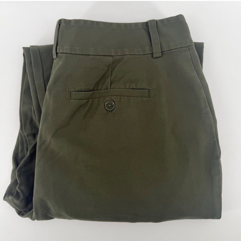 Lauren Ralph Lauren Women Olive Green Pleated Cropped Pants Size 14 wide cuff